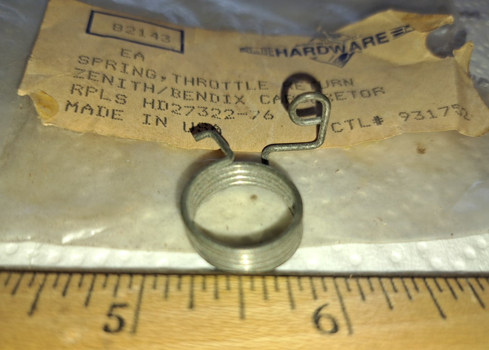 Made In USA NOS Throttle Return Spring Harley-Davidson Part #27322-76 ...