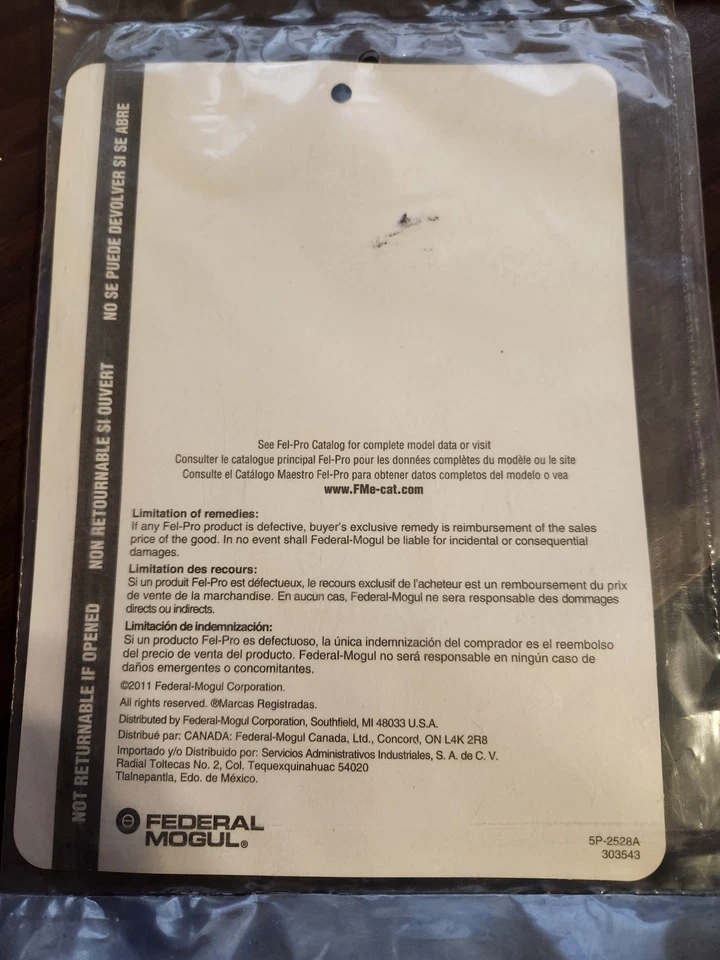 Junta de brida del eje de transmisión Fel-Pro 12579 Foto 2 de 2