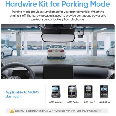 24HR Parking Surveillance Hardwire Kit for Dash Cams