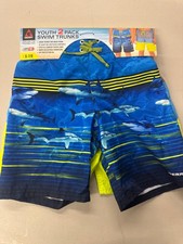Gerry Youth Boy's 2 Pack UPF 50 Swim Trunks  Blue/Orange, Small - 7/8