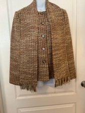 Vintage Henry Lee Blazer Jacket w/ Scarf Brown Size 14 Made in USA -J10