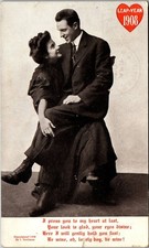 Vintage 1908 Leap Year Postcard Romance Man Sitting on Ladies Lap Humor 