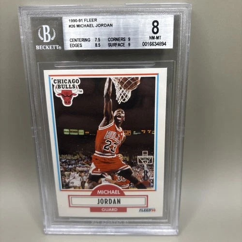 Fleer 1990-91 Michael Jordan #26 BGS 8 Chicago Bulls Basketball Card