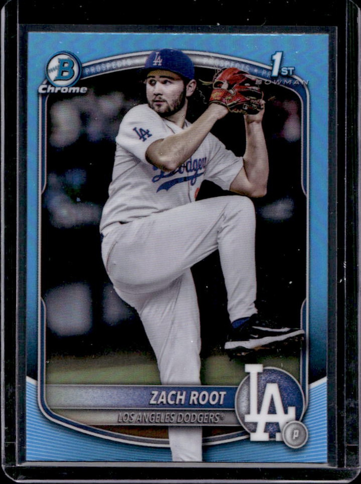 2025 Bowman Draft Zach Root Chrome Sky Blue Refractor 1st #BDC-22 Dodgers