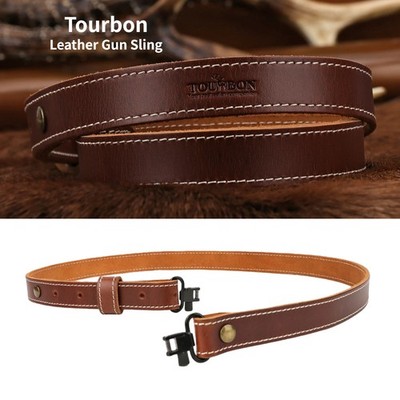 Tourbon Leather Rifle/Shotgun Sling Gun Mounted Swivels Strap Set Range Shooting