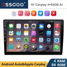 ESSGOO 10" 2DIN ChatGPT AI Car Stereo GPS Android 15 Radio Navi Wireless Carplay