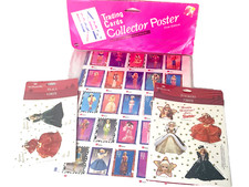 Vtg New Sealed Barbie Trading Cards Collector Poster Hallmark Seals Stickers