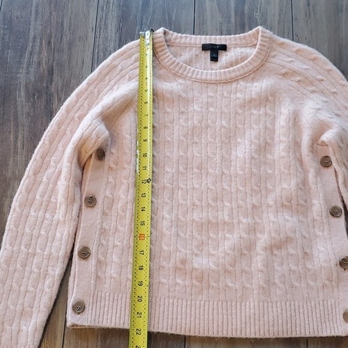 J.Crew wool blend cable knit sweater with side buttons sz S crew neck womens - Picture 8 of 12