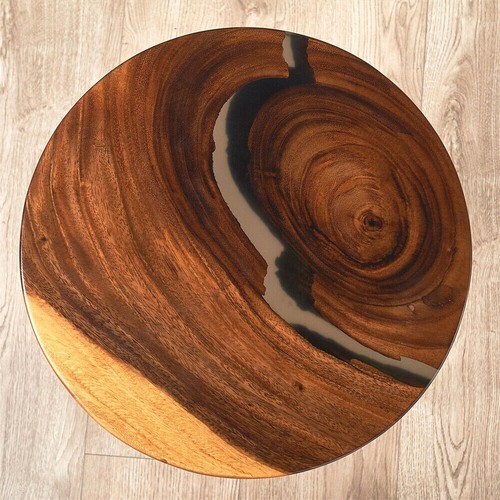 Resin Round Side Table Epoxy End Table Coffee Table Mid Century Modern Decor - Picture 41 of 45