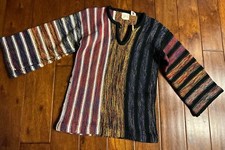 Tarri Sweater Women's Medium Vintage Knit Hippy Boho Top Flared Sleeves