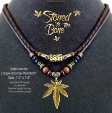 LARGE MARIJUANA NECKLACE Cannabis Bud Doink Pot Leaf Weed Ganja Grass Fire Joint