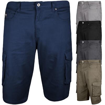 Herren Chino Shorts Firetrap Sommer klassisch lässig Zip Fly leichte Strandhose