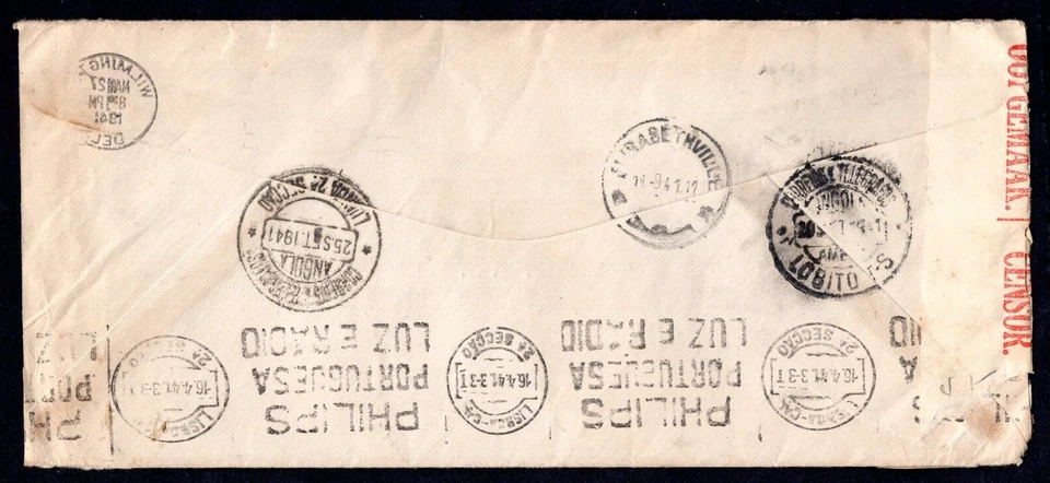 US ANGOLA 1941 WILMINGTON, DEL. TO PORTUGUESE WEST AFRICA, ANGOLA COURT ORDER - Image 2 of 3