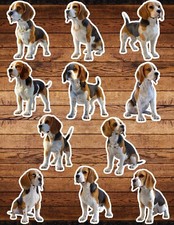 Beagle Dog Die Cut Vinyl Stickers Set Scrapbooking Laptop WaterBottle