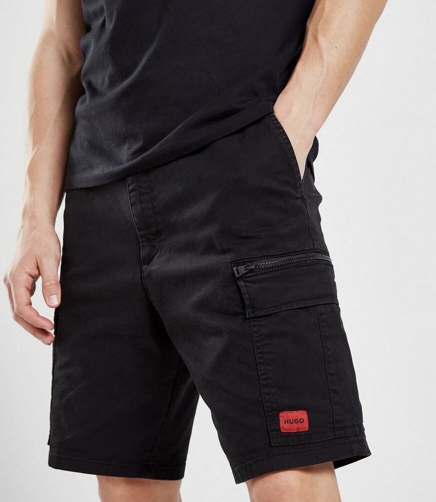 Hugo Boss Johny Cargo Shorts Black-Size 28R-New-100percent Genuine-RRP £119