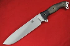 Busse NMFSH .32" Convexed Satin Blade, Black G10 G-rexed Black Canvas Micarta