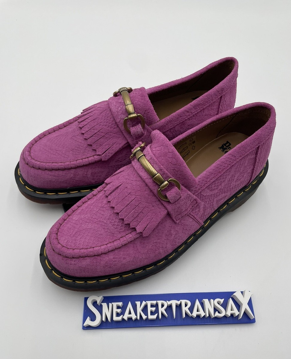 New Dr. Martens Adrian Snaffle Loafer Python Purple Women's New Dr. Martens Adrian Snaffle Loafer Python Purple Women's