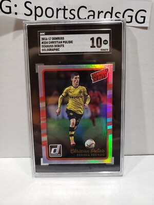 2016 Panini Donruss Christian Pulisic Holographic Rookie RC Debuts SGC 10 USA