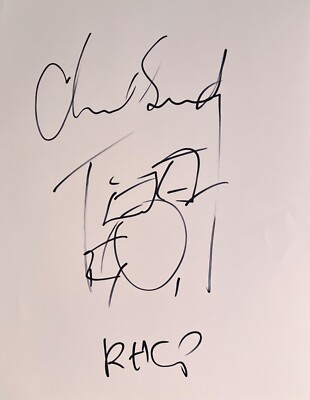 Chad Smith SIGNED Original Hand Drawn Art Sketch Red Hot Chili Peppers Beckett