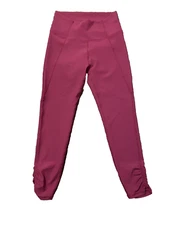 NWT $58 Wilo Womens Activewear 7/8 Leggings in Fuschia w/ Ruched Ankle  Pants