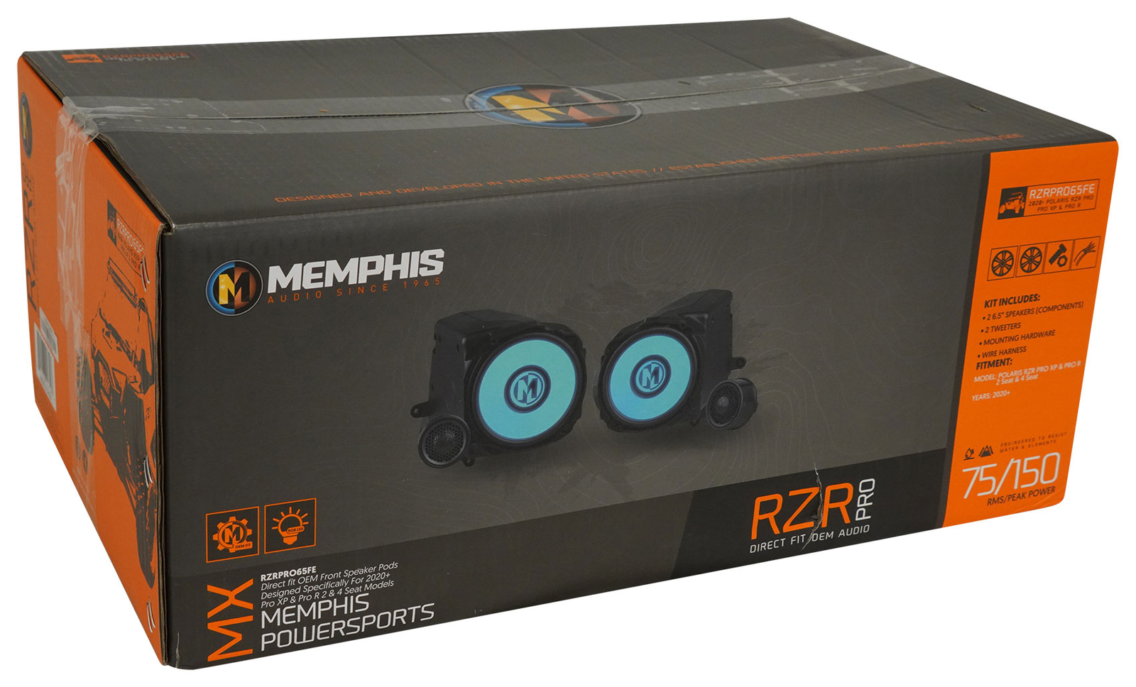 Акустические системы Memphis Audio RZRPRO65FEBluetooth-усилитель для Select 2020 Polaris RZR