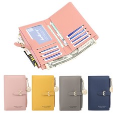 RFID Blocking Women Small Leather Wallet Credit Card Holder Mini Bifold Purse US