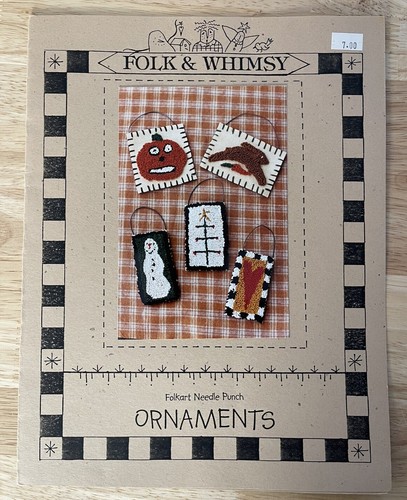 Folk & Whimsy Pattern FOLKART NEEDLE PUNCH ORNAMENTS 5 Designs Holidays-Seasons