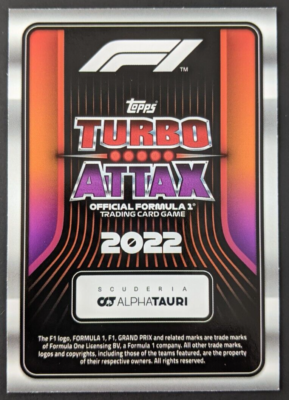 アトガトグfoil Yuki Tsunoda #282 Awards 2022 Topps Turbo Attax F1 Foil Formula 1