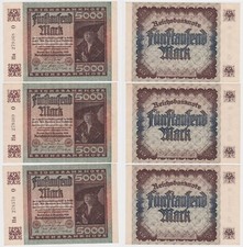 Billete de inflación 3x 5000 marcos 2 de diciembre de 1922 Ro.80 un rápido UNC (156633)