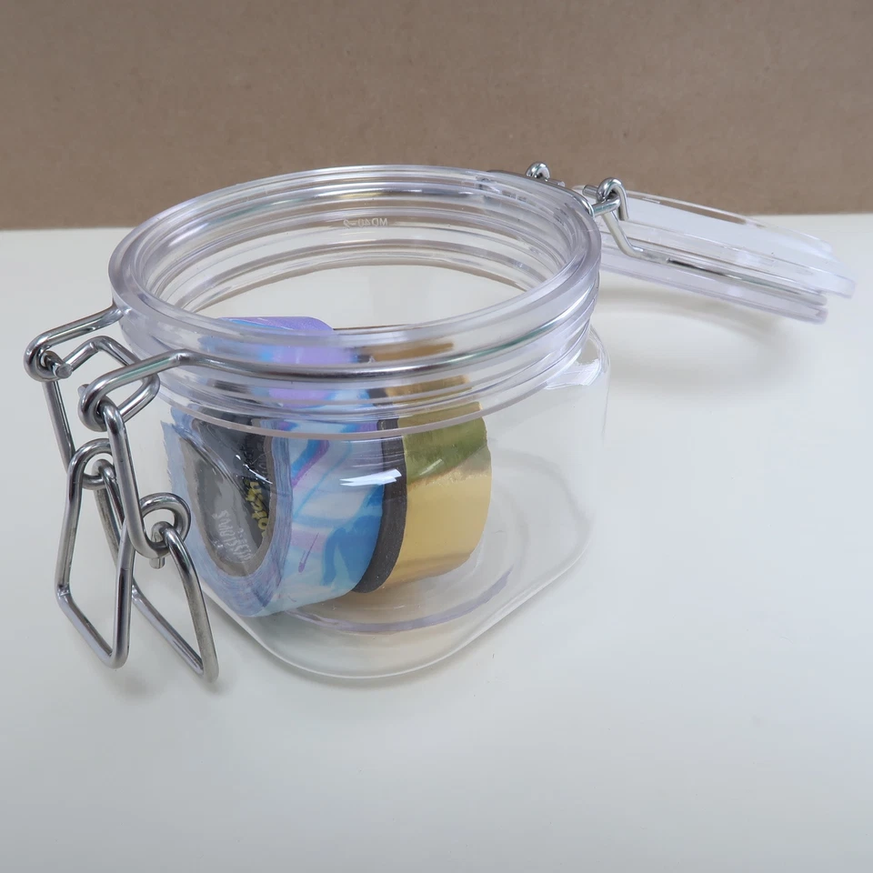 *ESPECIAL VERANO* Frascos de almacenamiento de cocina con base cuadrada con abrazadera de metal 6,5 oz (paquete de 6) Foto 4 de 4