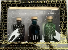 Sea Sand scented reed diffusers 3 pk Vanilla Sandalwood Gardenia Mango Tangerine