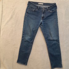 Levi's Mid Rise Skinny Women Blue Denim Jeans Size 14 Stretch Medium Wash 32x32