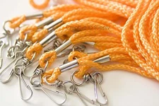 WHOLESALE ORANGE ROPE ROUND NECK LANYARDS WITH SWIVEL J HOOK - QUANTITY 100 PCS