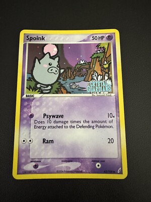 POKEMON TCG SPOINK 62/100 EX CRYSTAL GUARDIAN COMMON STAMPED REVERSE FOIL!!