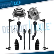 10pc Front Wheel Bearing Hub Tie Rods Sway Bar for 2008-2013 Nissan Rogue Select