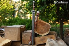 Damascus Steel Viking Sword For Christmas Gift, Medieval Larp Viking Sword