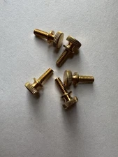 BRASS KNURLED THUMB SCREWS.  10/24 x 1/2” 5 PCS. NEW 