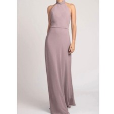 NWT Jenny Yoo Brett Luxe Chiffon Bridesmaid Halter Neck Dress Wedding Sz 16