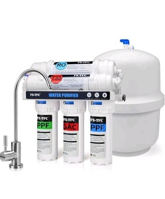 FS-TFC 5-Stage Reverse Osmosis Water Filtration System 100GPD Fast Flow Plus
