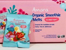 Amara Organic Smoothie Melts, Mixed Red Berries, 20 Single Pouches X .21oz, 2028
