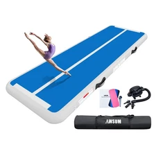 20ft Gymnastics Air Mat Tumbling Track Mat 4inches with Electric Air Pump for...