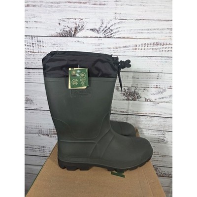 Kamik Forester Men's 15 Waterproof Winter Rubber Boots Khaki Black -40 