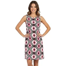 Love Marks Womens Sheath Dress Size M Aztec Geometric Sleeveless Mini Summer
