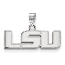 10k White Gold LogoArt Louisiana State University L-S-U Small Pendant 1W002LSU