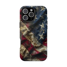 American Flag Rustic Dirt Patriotic Illustration iPhone Case for 17 16 15 14 13