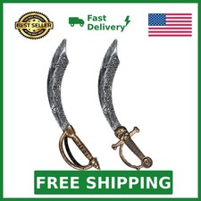 quescu 2pcs Pirate Sword,18" Plastic Toy Sword for Kids,Pirate Costume Access...