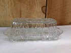 Vintage Anchor Hocking EAPG Star of David Pattern Covered Butter Dish