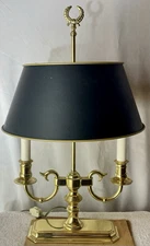 FRENCH BRASS BOUILLOTTE LAMP BAROQUE TOLE METAL SHADE NEOCLASSICAL CANDLESTICK