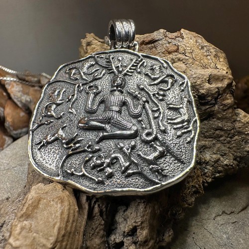 Forest King Cernunnos Necklace Large Pagan 925 Pendant W/FREE CHAIN - Picture 3 of 10