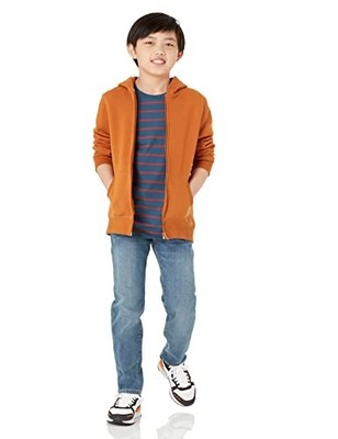 Jungen Fleece-Kapuzenpullover mit Reißverschluss, Blau, 4 Jahre, Amazon